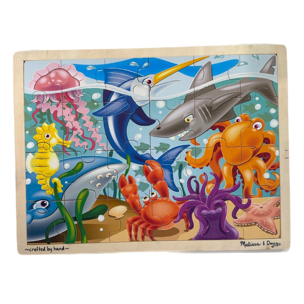 Melissa & Doug Fresh Start Under the Sea 24 Piece Wooden Jigsaw Puzzle 2938